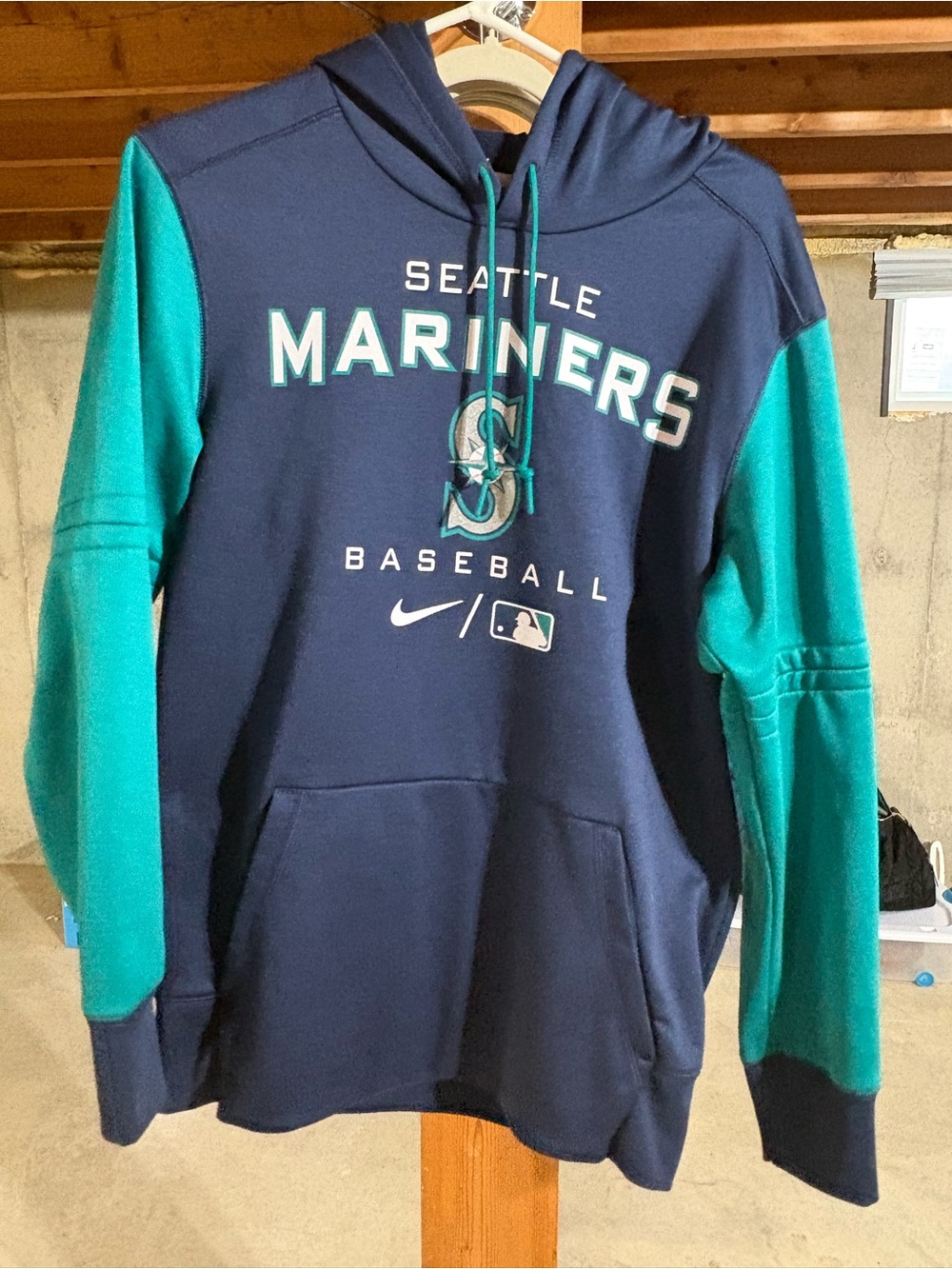 Nike Mariners Navy and Teal Crewneck Hoodie
